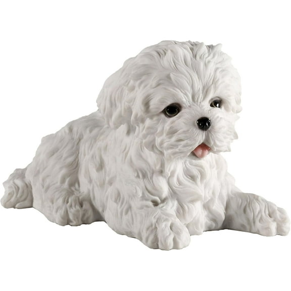 Veronese Design Maltese White Terrier Puppy Dog Resin Figurine Hand Painted 2 3/4 In