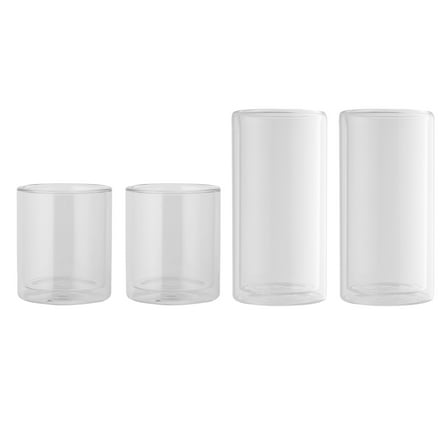 Thyme & Table 13 fl oz & 16 fl oz Clear Double Wall Drinking Glasses, Set of 4