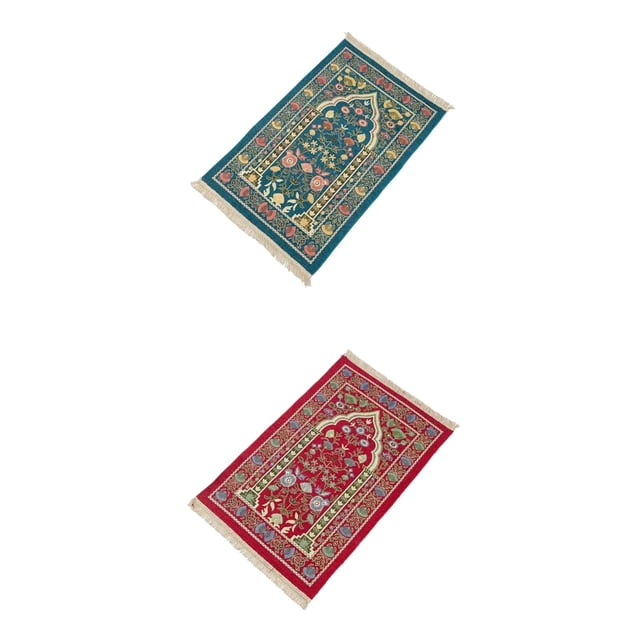 2x Prayer Rug Traditional Pilgrimage Embroidery National Style for Study