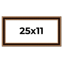 25x11 Frame Gold Brown Plein Air Vintage Solid Wood Picture Frame | 1.75 Inches Moulding Width |