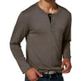 thumbnail image 3 of Men's Long - Sleeve Henley Shirt: Button - Placket, Chest Pocket for Casual & Layering, 3 of 5
