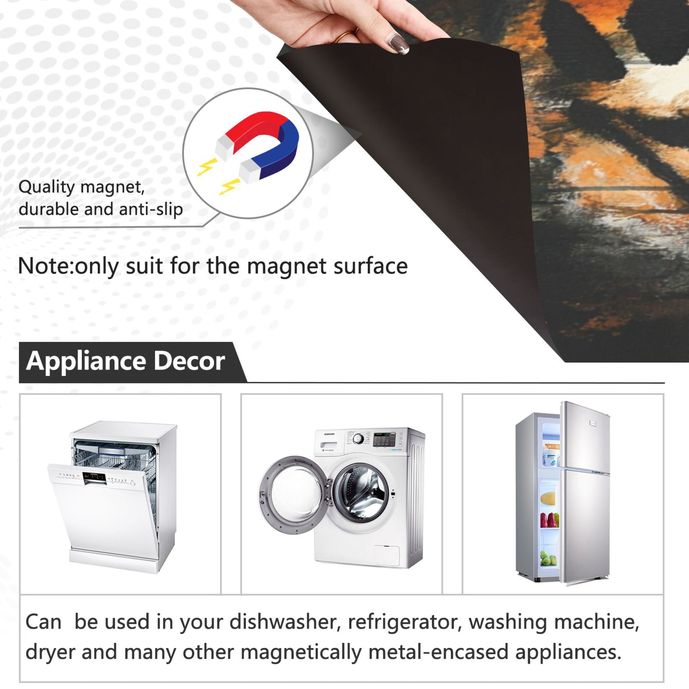 Dishwasher Magnetic Sticker 23x26 Inch Refrigerator Magnetic Sticker Washing Machine Magnetic Sticker Kitchen Panel Magnetic Sticker Home Decor Yellow Pretty Tiger Pattern
