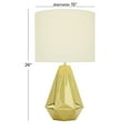 thumbnail image 3 of CosmoLiving by Cosmopolitan 26" Geometric Gold Table Lamp with White Linen Shade, 3 of 9