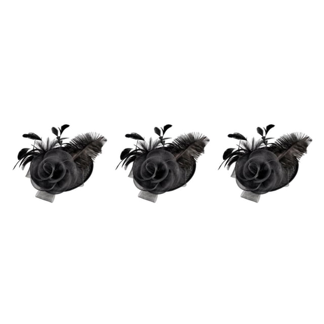 Diadema de malla de plumas con clip Sonducket negro ajuste elegante y ajustable