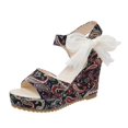 thumbnail image 1 of Sandalias sexis con estampado de serpiente a la moda para mujer, zapatos de plataforma de verano 2022, Sandalias de tacón bajo, Punta abierta de goma para mujer, color negro, talla grande 35-4236 Gao Jinjia LED, 1 of 1