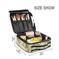 thumbnail image 3 of FORMRS Travel Makeup Bag Large Capacity Train Case Cosmetic Organizer with Adjustable Dividers, Yellow Floral Rabbit, 3 of 8