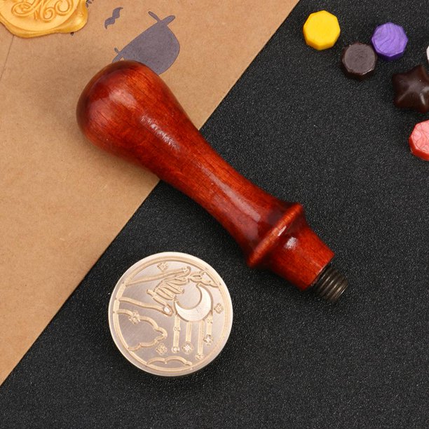 Estampilla Sun Moon Stars Round Wax Seal Stamp Head Fire Paint para invitaciones (RYX13)