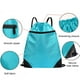 thumbnail image 5 of Mochila con Cordón Ajustable - Tejido Cuadriculado Repelente Al Agua, 42X49Cm, Bolsa Deportiva de Gran Capacidad, Bolsillo con Cremallera, Estilo Casual Unisex, Azul Celeste, 5 of 6