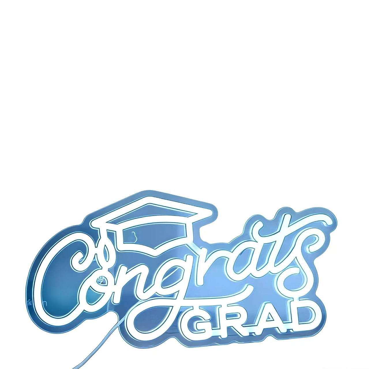 Congrats Grad Neon Sign with Graduation Cap, 16" x 7.8" Grad Neon Lights for Bedroom Adjustable Graduation Led Signs Class of 2026 Party Graduation Gift for Room Dorm Backdrop Decor
