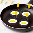 thumbnail image 3 of 2/4 Pack Anneau à Œufs Antiadhésif en Acier Inoxydable de Qualité Alimentaire Rond avec Poignée en Silicone Pliable Portable Ensemble de Cercles pour Œufs Gadget de Cuisine pour Frire Crêpes Mcmuffins Gril, 3 of 5