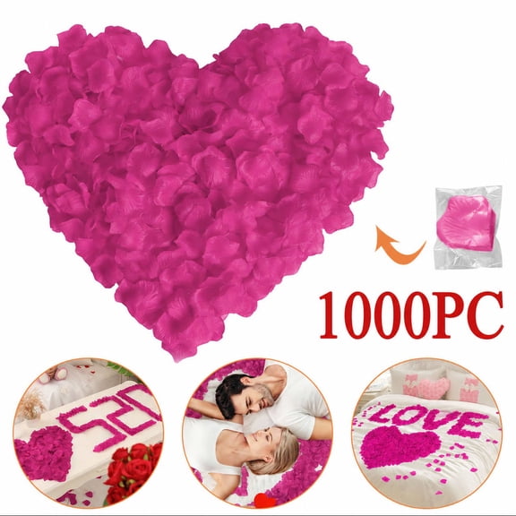 Mifelio 1000Pcs Artificial Rose Petals, Silk Rose Petals, Fake Flower Petals for Wedding Decorations, Bridal Shower, Table Scattering, Party Decor and Romantic Events