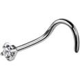 thumbnail image 1 of Titanium Nose Ring G23 Solid Titanium Nose Stud 20G Screw Nose Stud 2mm Clear CZ, 1 of 7