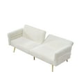 thumbnail image 6 of Glavbiku 79" Corduroy Sofa Bed,Foldable Loveseat with Folding Armrests,Daybed for Living Room,White, 6 of 14