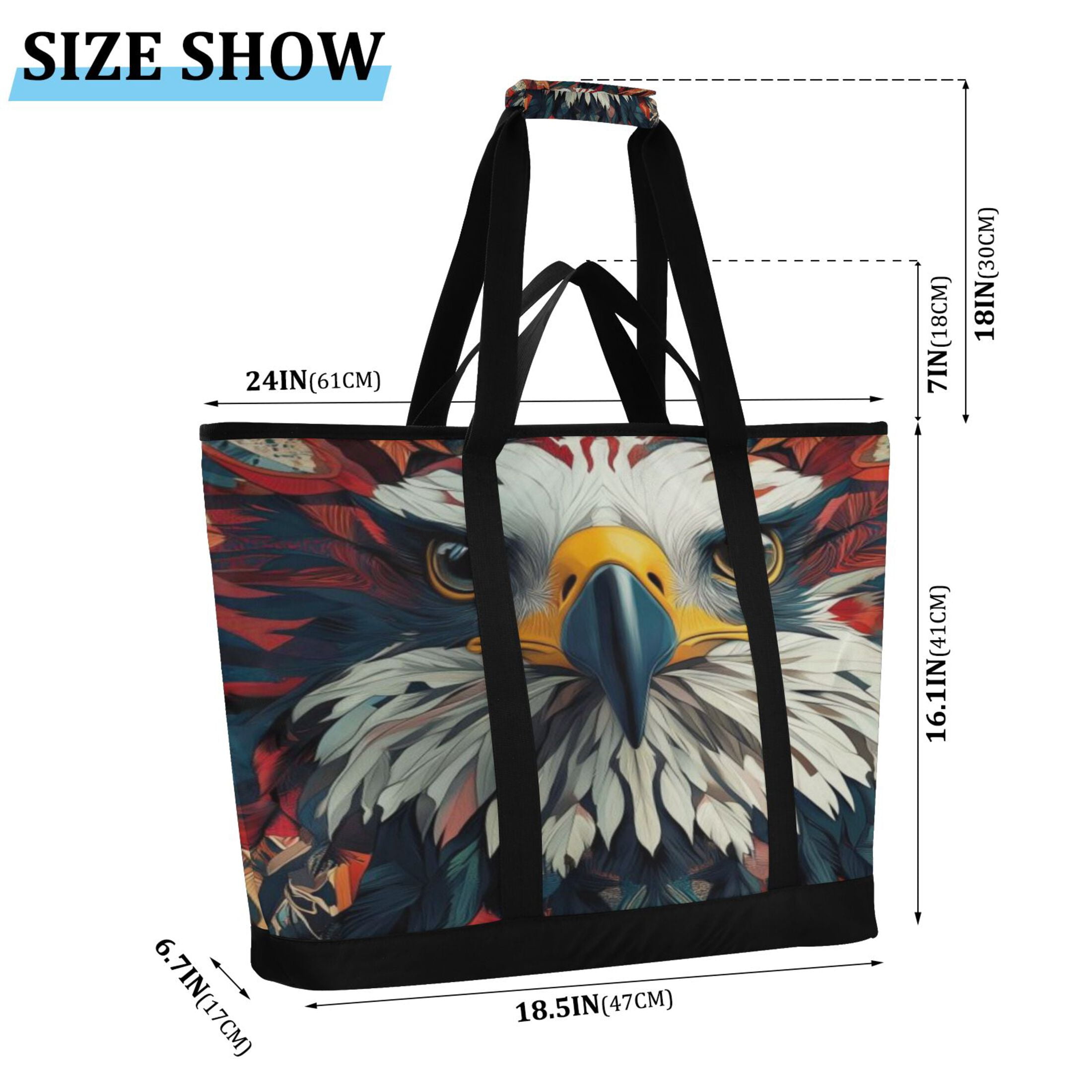 Large Hand-held Ice Pack Picnic Bag Insulation and Refrigeration Suitable for Shopping Picnics and Camping Red Vulture