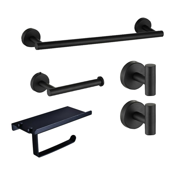 Gecheer 5PCS Bathroom Hardware Set Towel Bar Toilet Paper Holder 2