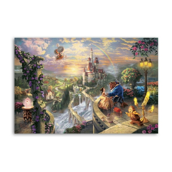 Beauty The Beast Fall In Love Picture Print Wall Art Poster Painting Canvas Posters Artworks Gift Room Aesthetic 12x18inch(30x45cm)