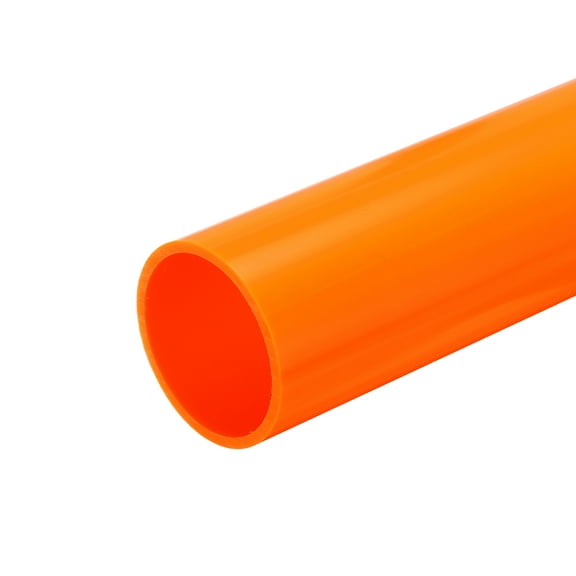 Uxcell Rigid Round Pipe Orange High Impact for Water Pipe 1.78 x 1.97"