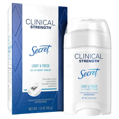 Secret Clinical Strength Antiperspirant Deodorant, Soft Solid Light & Fresh 1.6 oz