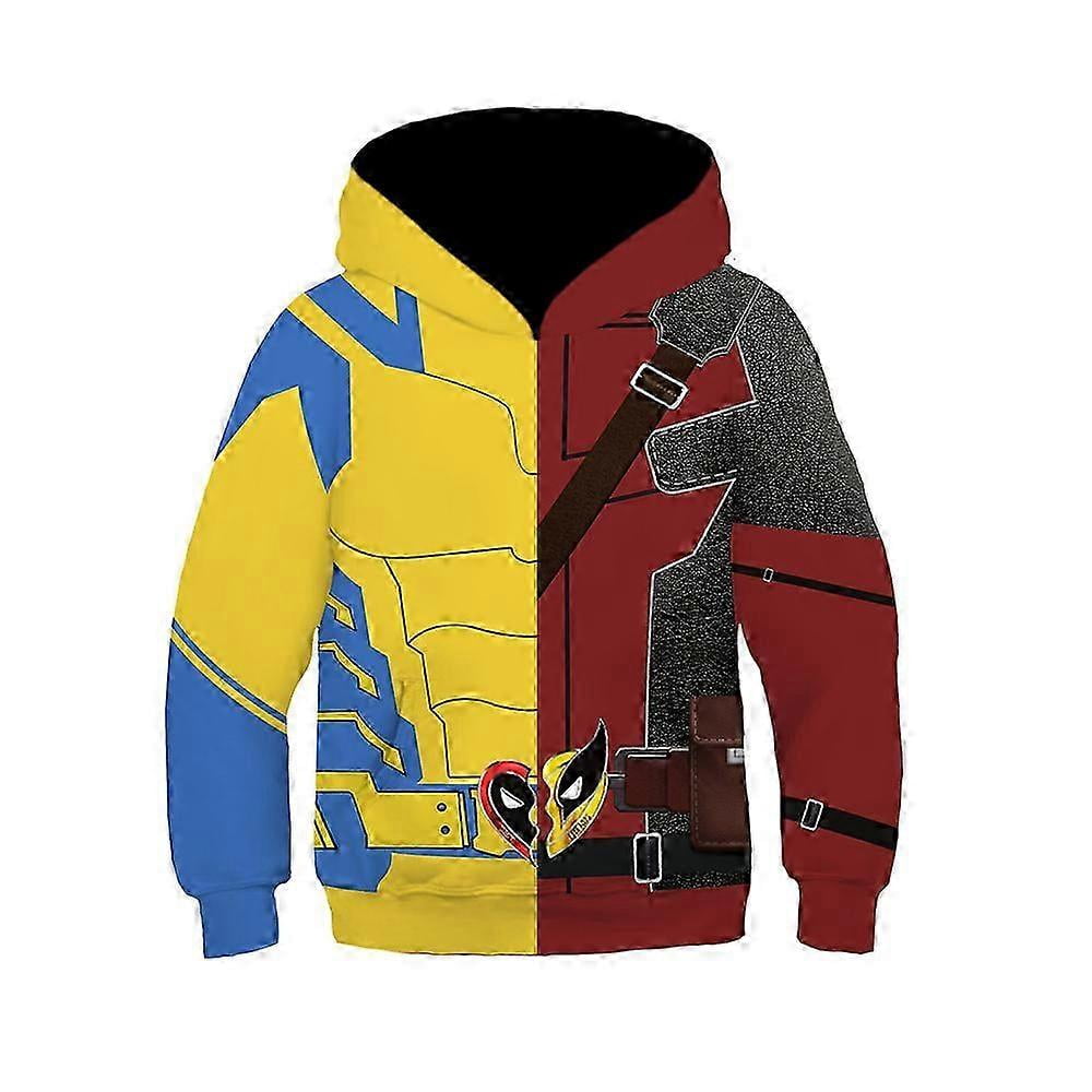 Deadpool Wolverine teenager Boys Hooded Sweatshirt Tops Casual