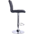 thumbnail image 3 of HOMEKOKO Modern Square PU Leather Adjustable Bar Stools with Back, Counter Height Swivel Stool by Leopard, 1 Chair (Black), 3 of 8