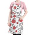 thumbnail image 5 of Pioneer Flower Floral Print Pattern Apron-Garden Aprons for Women with Pockets-Cotton Linen Waterproof Kitchen Cooking Gardening Aprons Adjustable for Kitchen,Cooking,BBQ and Salon 33x27 Inch, 5 of 7