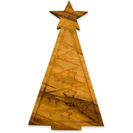 

Organic Acacia kitchen Cutting Chopping Charcuterie Board Platter for Butcher Block Cheese and Vegetables (Star Christmas Tree Board 14 L x 8 W)
