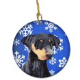 thumbnail image 1 of Doberman Winter Snowflakes Holiday Ceramic Ornament, 1 of 1