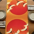 thumbnail image 5 of Table Runners 60 Inches Long Dress Scarves, Yellow Orange Mountains Farmhouse Kitchen/Dining Table Runner, Small Coffee Tablerunners, Modern Abstract Waves Cranes 13x60 Inch, 5 of 9