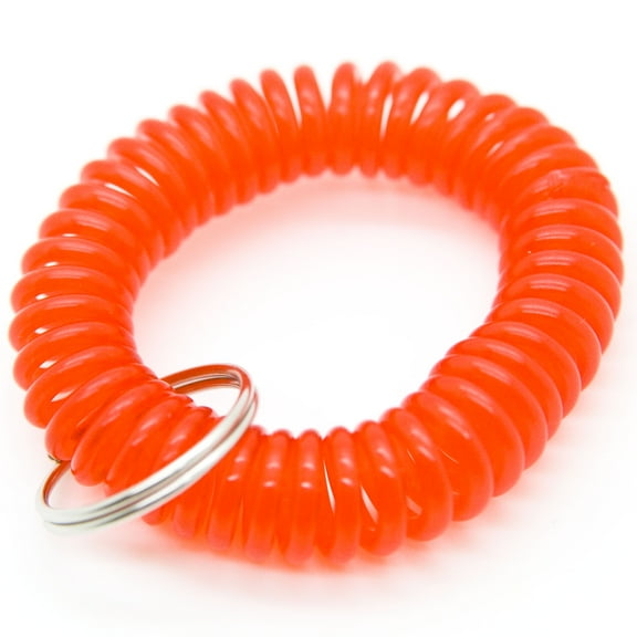 100pcs Red Color Soft Spring Spiral Wrist Coil Elastic Wrist Band Key Ring Chain by OnDepot