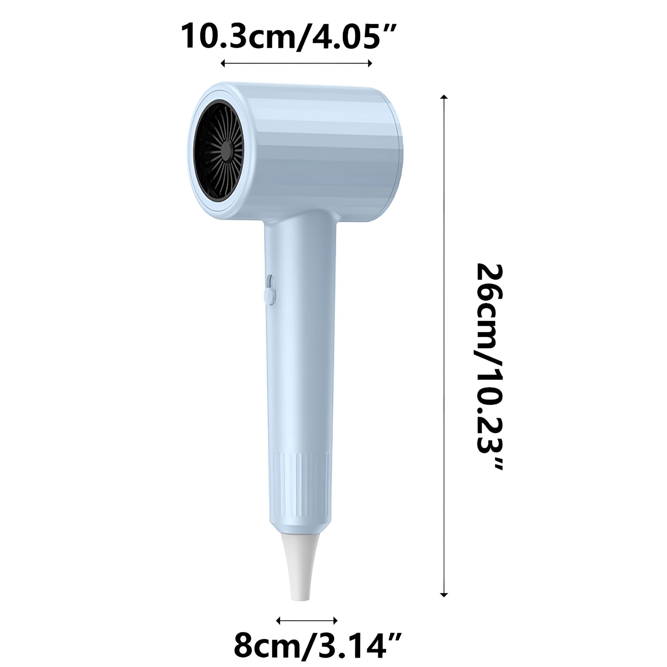 HIBIBUD Hair Dryer with Folding Handle and Retractable Cord, Travel Hair Dryer for Women, Gray