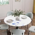 thumbnail image 5 of Lavender Flowers Round Tablecloth for 55-60 Inch Tables,Fitted Table Cover with Elastic Edge,Spring Blooms Botanicals Garden Floral Waterproof Outdoor Table Cloth Protector for Patio Garden Dinner, 5 of 9