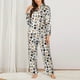 thumbnail image 2 of Balery Cute Cats Conjunto de Pijama con Estampado para Mujer, Conjunto de Dos Piezas con Manga Larga, Ropa de Dormir Suave con Bolsillos, Pijamas Cómodos-Large, 2 of 7