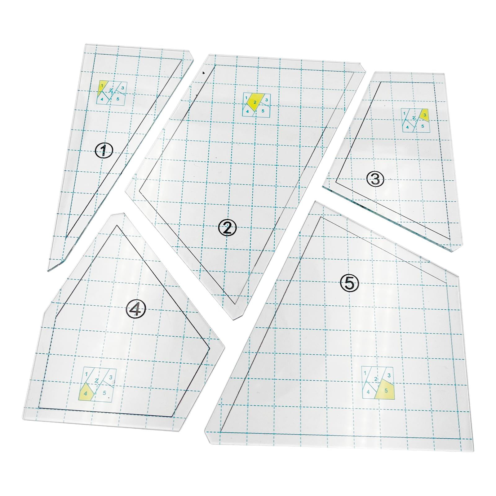 yotijar Multifunctional Dresden Stencil Ruler Made of Clear Acrylic Patchwork Quilting Ruler EZ-01 Clear