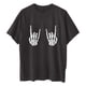 thumbnail image 2 of Pntutb Dark Gothic Skull Gesture Características Casual Manga corta Verano Retro Estampado suelto Manga corta Hombres y mujeres tops Pntutb Pntutb-8699, 2 of 9