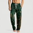 thumbnail image 2 of WTOBBY Men's Knitted Christmas Print Casual Pants with Pockets, Soft Lounge Sleep Pajama Bottoms for Holiday and Home Wear,Green XL, 2 of 7