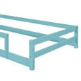 thumbnail image 6 of Floor Bed, Twin Size Montessori Bed with House Shape Headboard and Railings, Wood House Bed with Slats for Boys Girls, Low to Ground Height, No Box Spring Needed, Light Blue, 6 of 9