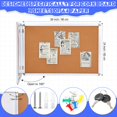 thumbnail image 2 of Tablero de anuncios de corcho 36 x 24 pulgadas vitrina de pared para oficina aula departamento escuela capacidad para 9 A4 diseño resistente a la inte, 2 of 4