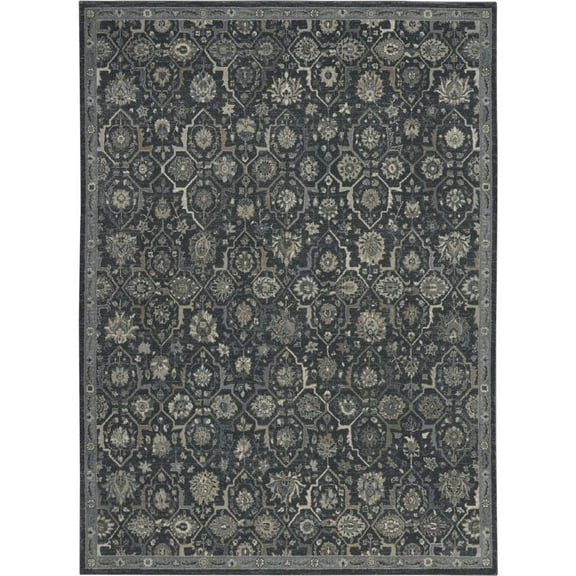Nourison Home Moroccan Celebration KI385 Navy/Beige/Gray Indoor Area Rug - 7'10 X 10'6