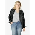 thumbnail image 5 of ellos Women's Plus Size Zip Front Leather Jacket, 5 of 6