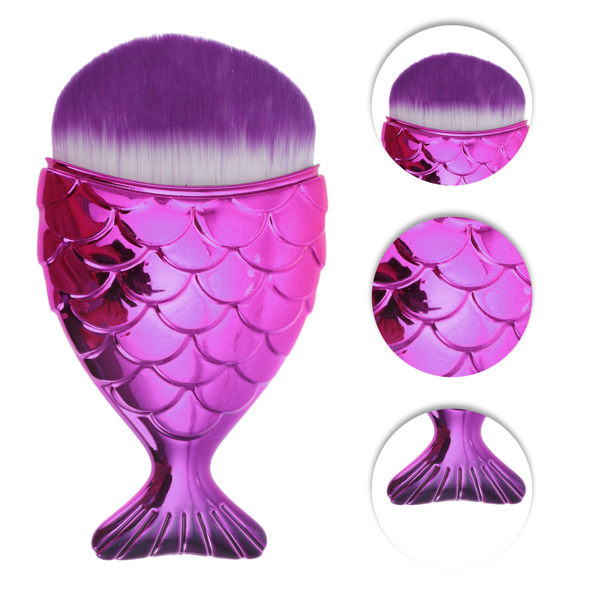 Unique Bargains 1 Pc Durable Convenient Cosmetic Brush for Travel Purplish Red