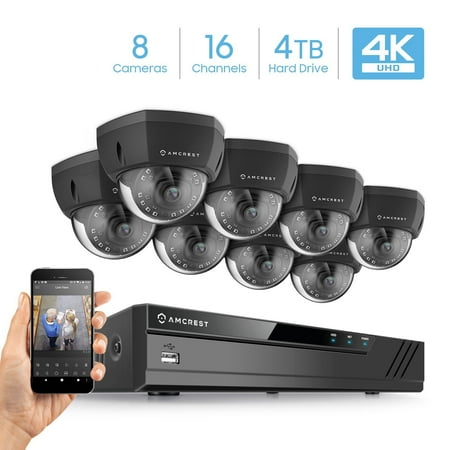 Amcrest 4K Security Camera System w/ 4K 16CH (8-Port PoE