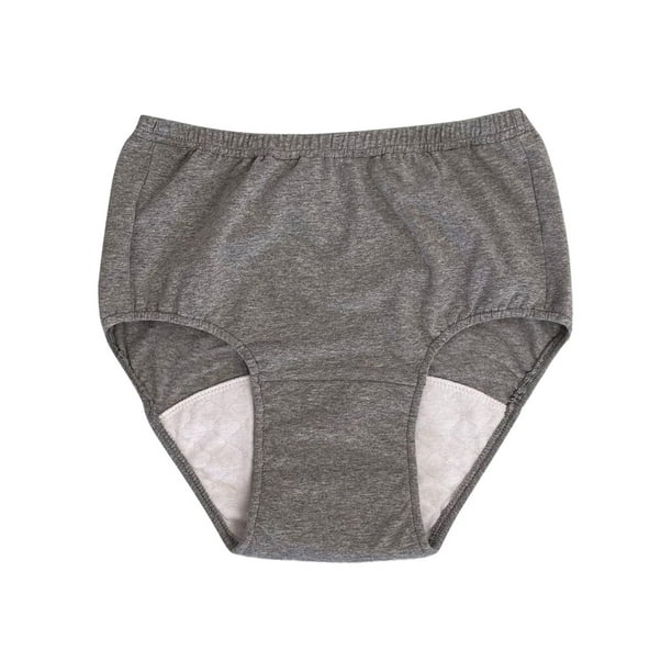Elderly Incontinence Diaper Soft /Washable /Reusable/ Waterproof/ Underwear  Nappy Incontinence Briefs Diaper Cover for Men Women Elderly Seniors ,  Light Gray L 