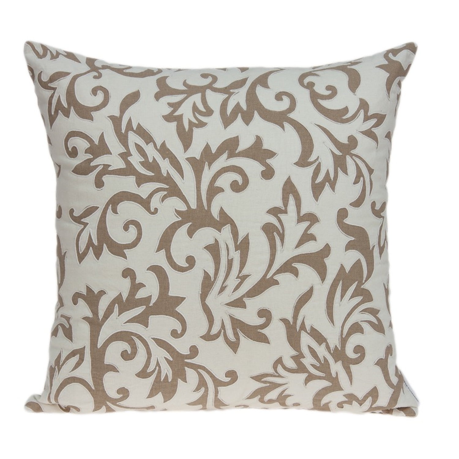 The Pillow Collection Wella Floral Gray Down Filled Throw Pillow 