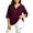 Wine, variant on Kezqiaxn 3/4 Length Sleeve Womens Tops V-Neck Button Up Shirt Business Work Blouses Plus Size Clothes for Women