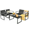 thumbnail image 5 of Costway 4PCS Patio Furniture Conversation Set Sofa Loveseat Armrest Garden Deck, 5 of 12