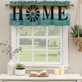 2 Pack Valances for Windows, Teal Brown Home Window Valances for Living ...