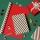thumbnail image 3 of Rollo navideño WERNNSAI de 43 cm x 10 m de papel de regalo con rayas rojas, 3 of 7