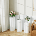 thumbnail image 4 of Whitejianpeak Round Cylinder Pedestals Stand, 3Pcs White Cylinder Stands for Party, Acrylic Cake Pedestals Table for Display Wedding Birthday Baby Shower, 4 of 9
