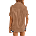 thumbnail image 5 of Fantaslook Womens Button Down Shirts Lapel Short Sleeve Shirt Collared Pocketed Casual Blouses Summer Tops, 5 of 10