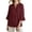 Wine, variant on Sleeve Top Solid Color Fashion Casual Loose V Neck Shirt Dark Blue XL